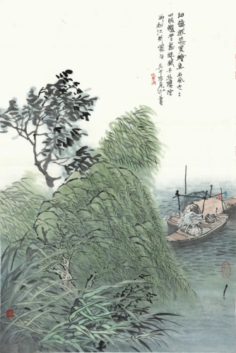 四時田園雜興-秋日十一（西風吹上四腮鱸）2024年 68×46cm