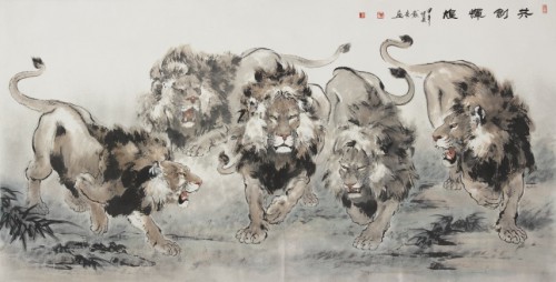 Inauguração no dia 21 de Abril da Exposição da Pinturas Chinesas “Rugidos de Leão e Retratos de Buda”  de Daiqi e Lei Yinyin